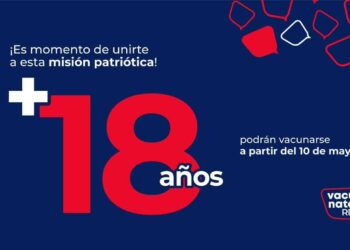 Mayores de 18 años podrán recibir primera dosis contra el COVID-19