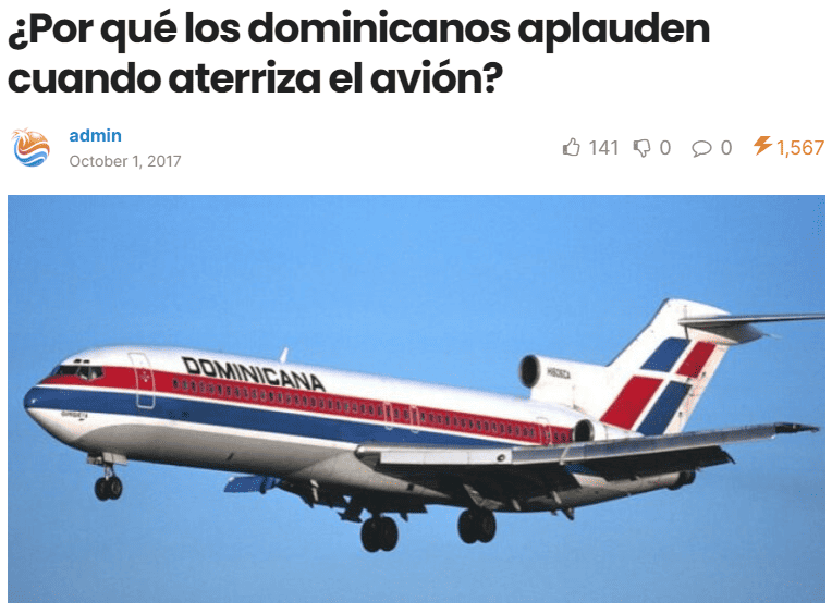 ¿Por qué los dominicanos aplauden cuando aterriza el avión?